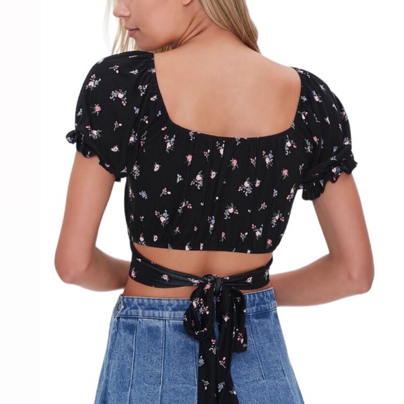 Forever 21 Floral Print Crop Top - Picture 6 of 9
